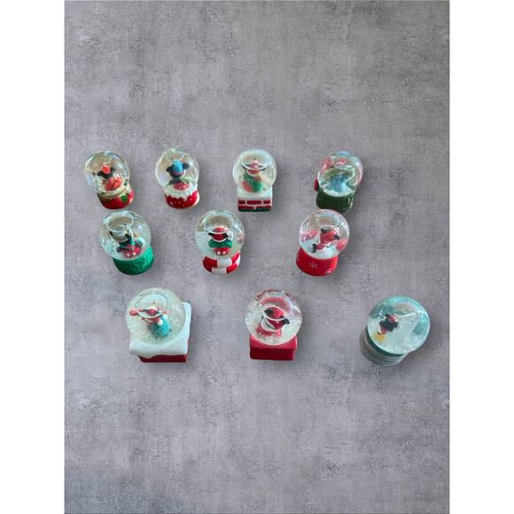 Disney JC Penney Christmas Mini Snow Globes Mickey Mouse Set of 10 2.5 in x 2 in - Picture 7 of 9